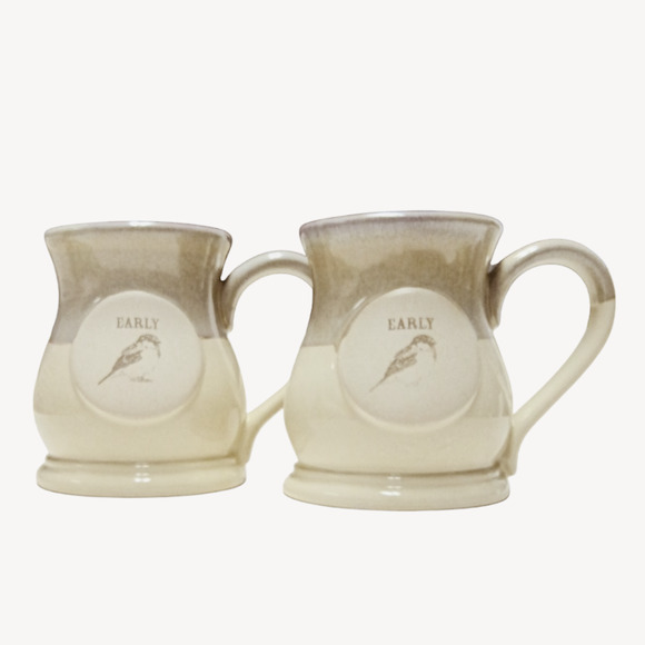Set of 2 Haynes Besco Early Bird Coffee Mugs - Picture 1 of 5